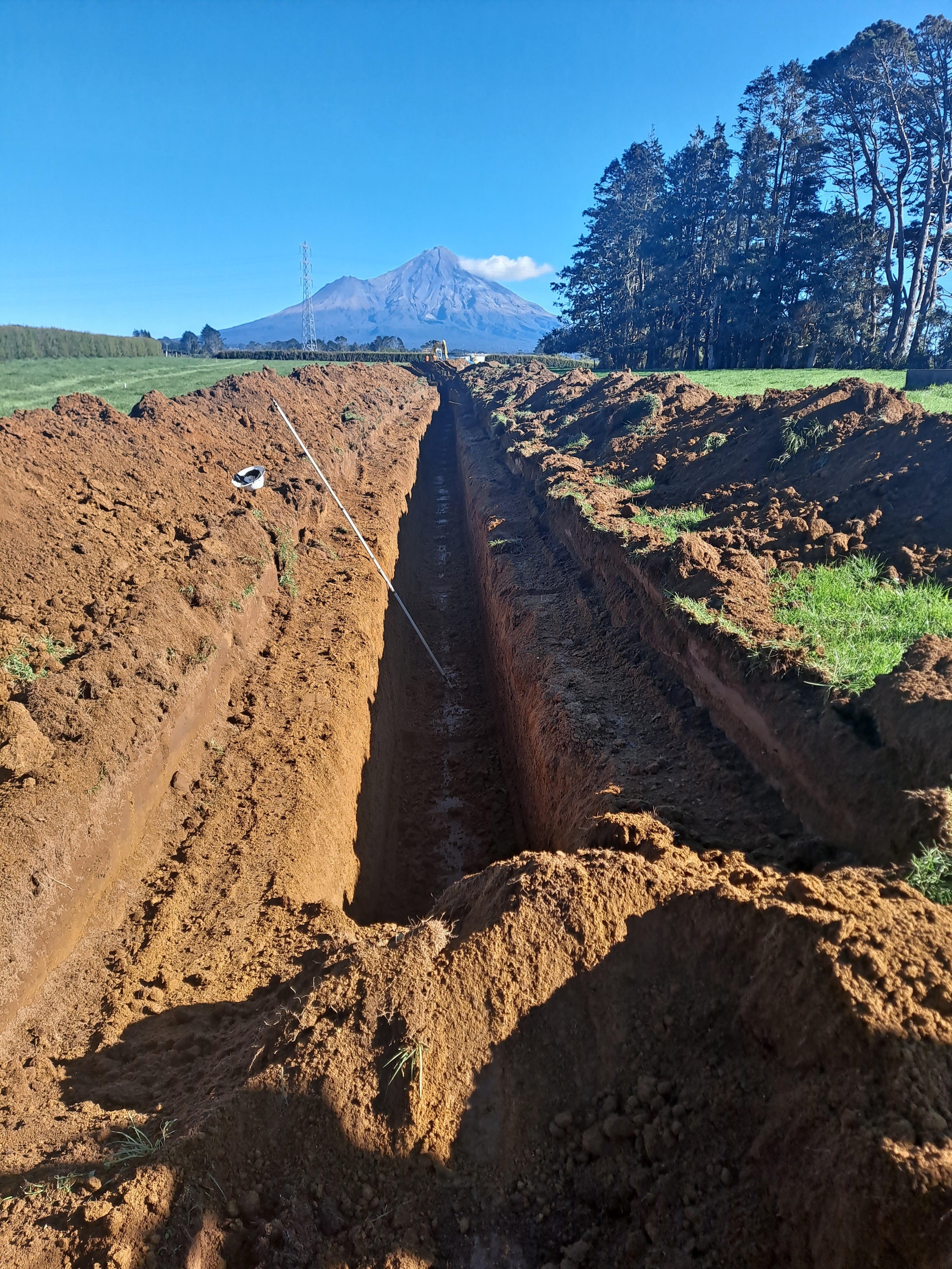 Picture of trench ready for pipe to be installed