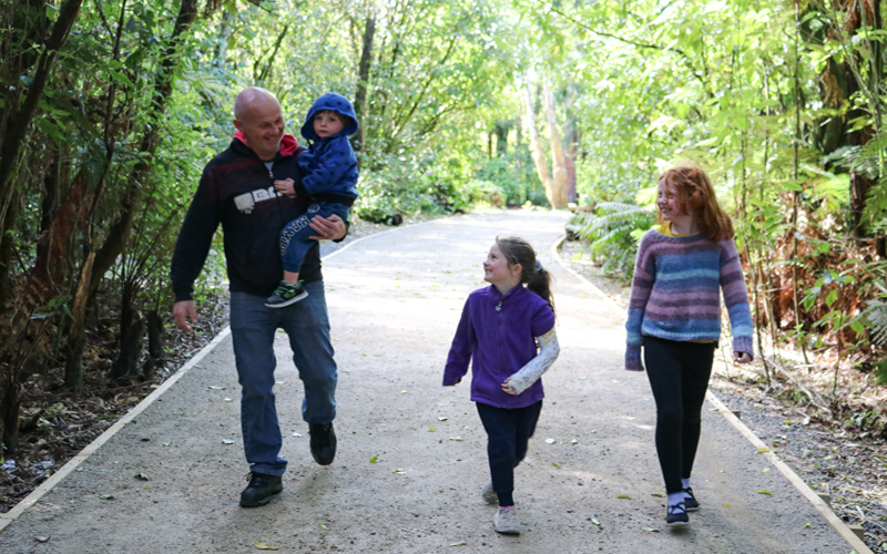 Photo of family on walk