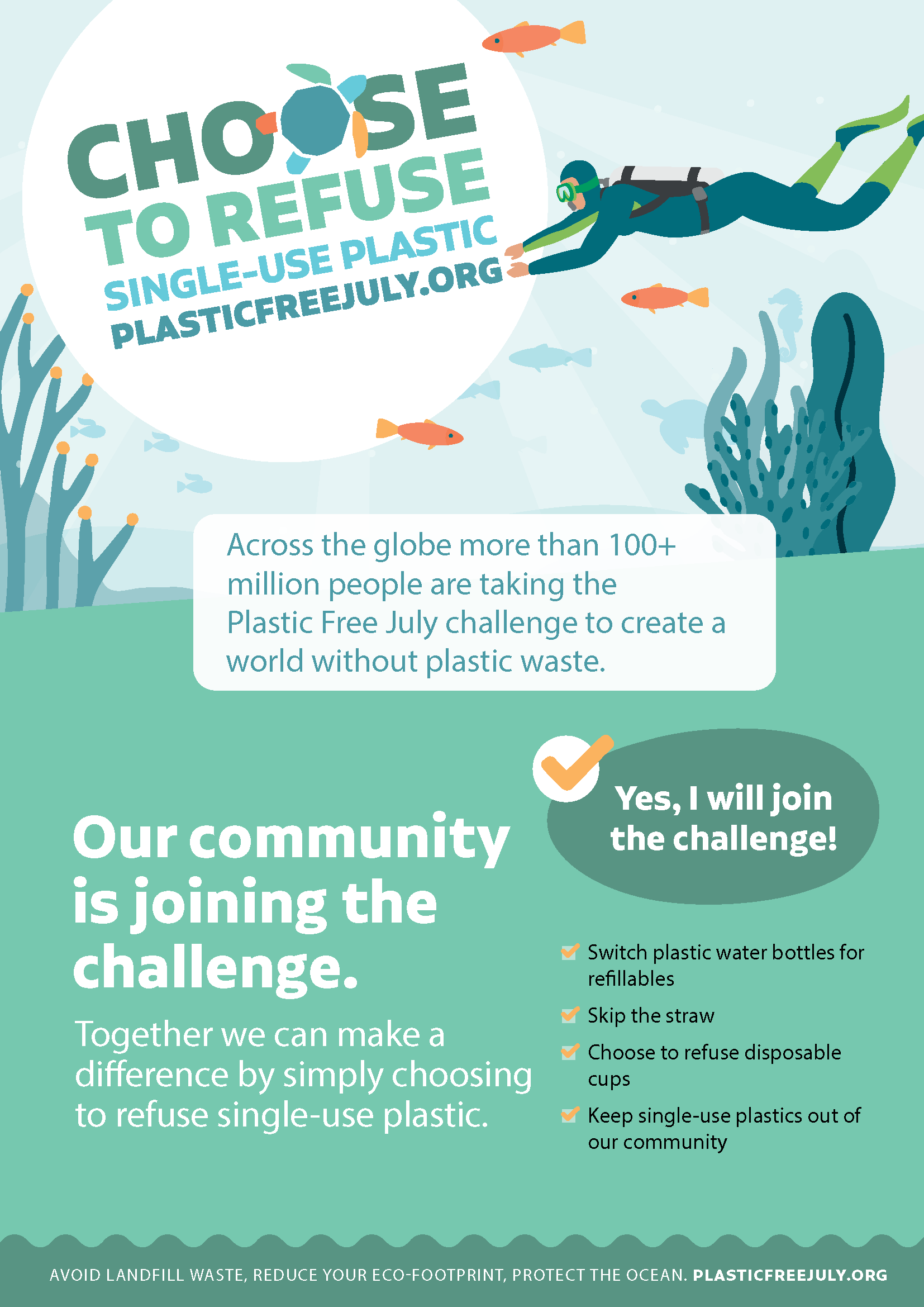 Plastic Free July challenge poster
